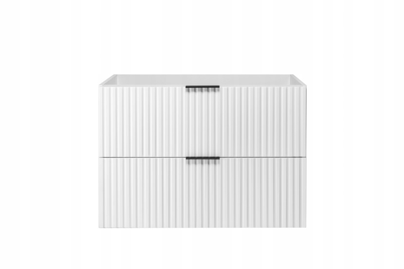 Szafka Łazienkowa Wisząca Pod Umywalkę 80X46 Cm Flisan Biała Ryflowana 1058790