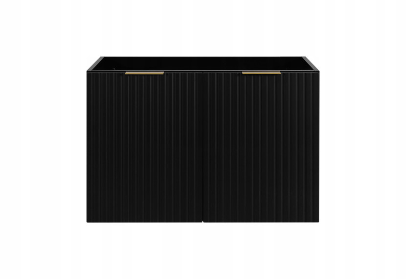 Szafka Łazienkowa Wisząca Pod Umywalkę 80X46 Cm Flisan Czarna Dwudrzwiowa 1058741