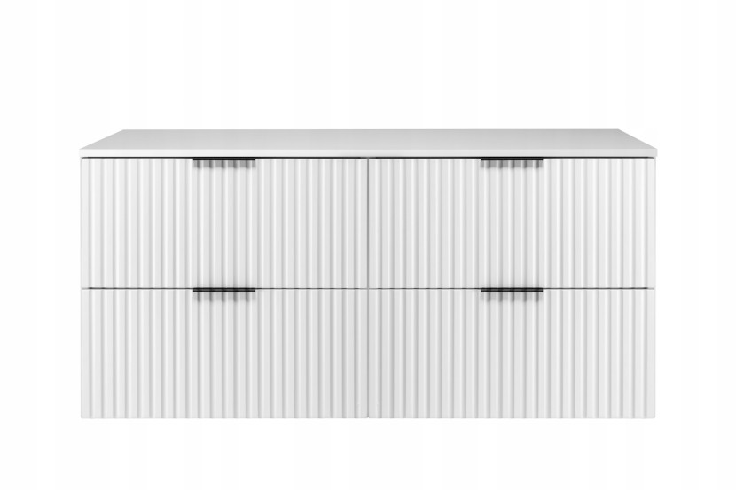 Szafka Łazienkowa Wisząca Pod Umywalkę Flisan 120X46 Cm Z Blatem Biała Mdf 1058843