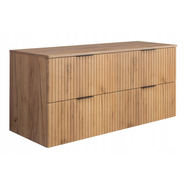 Szafka Łazienkowa Wisząca Pod Umywalkę Flisan 120X46 Cm Z Blatem Dąb 1058764