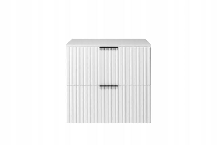 Szafka Łazienkowa Wisząca Pod Umywalkę Flisan 60X46 Cm Z Blatem Biała Mdf 1058876