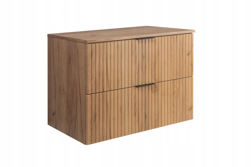 Szafka Łazienkowa Wisząca Pod Umywalkę Flisan 80X46 Cm Z Blatem Dąb Mdf 1058808