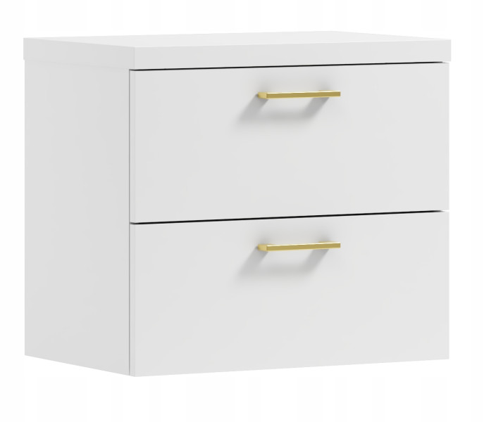Szafka łazienkowa wisząca pod umywalkę LUNA 50 biała/GOLD 575780
