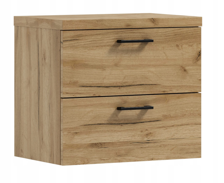 Szafka łazienkowa wisząca pod umywalkę LUNA 60 dąb craft złoty 570810