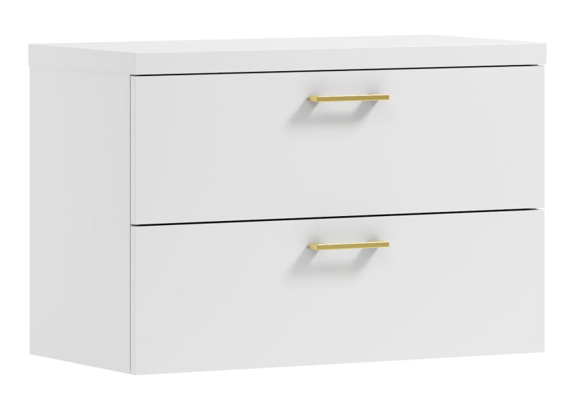 Szafka łazienkowa wisząca pod umywalkę LUNA 80 biała/GOLD 570821