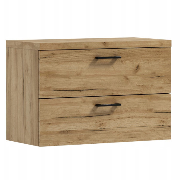 Szafka łazienkowa wisząca pod umywalkę LUNA 80 dąb craft złoty 570818