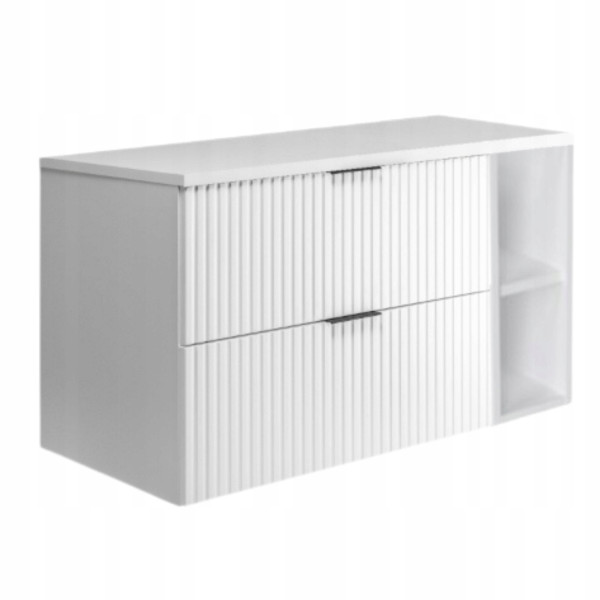 Szafka Łazienkowa Wisząca Pod Umywalkę Regał Blat 100X46Cm Flisan Biała Mdf 1058879