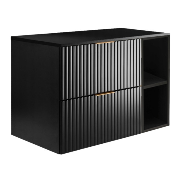 Szafka Łazienkowa Wisząca Pod Umywalkę Regał Blat 80X46Cm Flisan Czarny 1058795