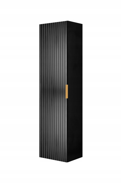 Szafka Łazienkowa Wisząca Słupek Łazienkowy Czarny Flisan 136 Cm Ryflowany 1058897