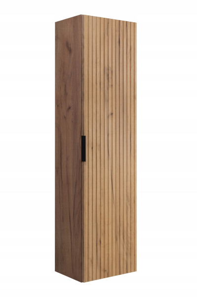 Szafka Łazienkowa Wisząca Słupek Łazienkowy Dąb Flisan 136 Cm Ryflowany 1058928