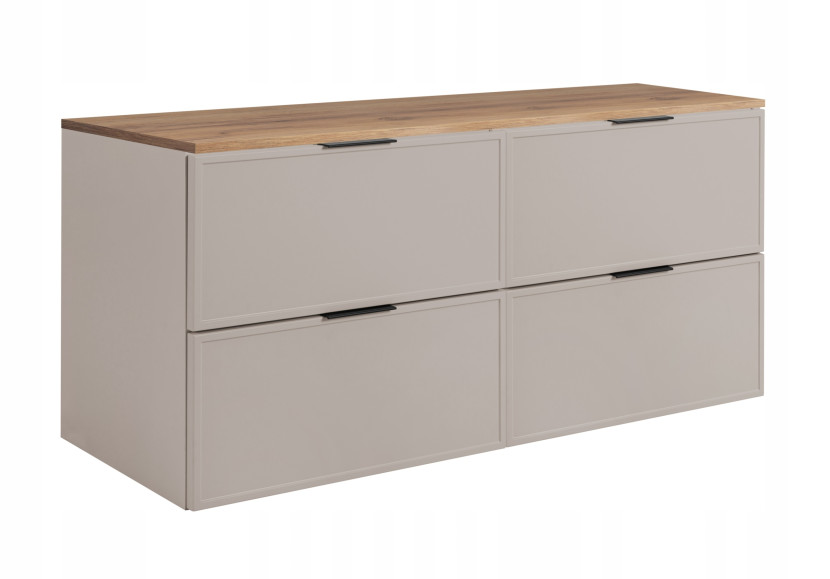 Szafka Łazienkowa Wisząca Stojąca Pod Umywalkę 120 Cm Kaszmir Blat Dąb 1066826
