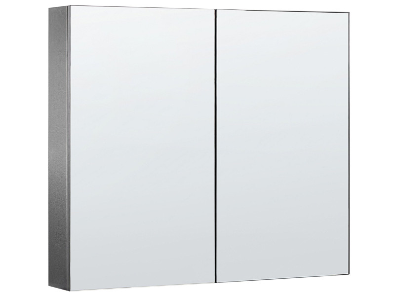Szafka łazienkowa wisząca z lustrem 80 x 70 czarna 298120