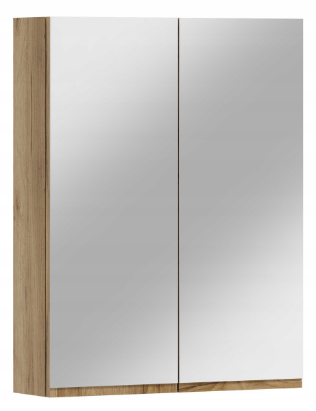 Szafka łazienkowa wisząca z lustrem ANTICO 80 dąb craft złoty 551739