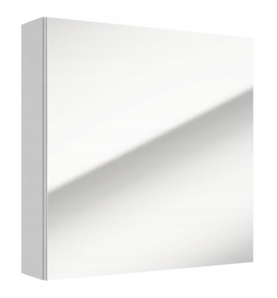Szafka łazienkowa wisząca z lustrem biała 60x60x15cm 379097