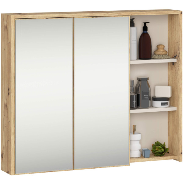 Szafka łazienkowa wisząca z lustrem VAMI Dąb Artisan, Kaszmir 90 cm 766484