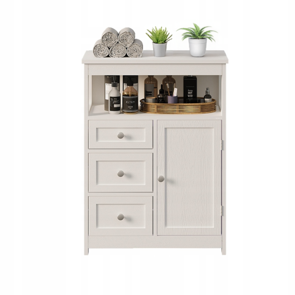 Szafka łazienkowa z 3 szufladami biała stojąca do łazienki loft 1062638