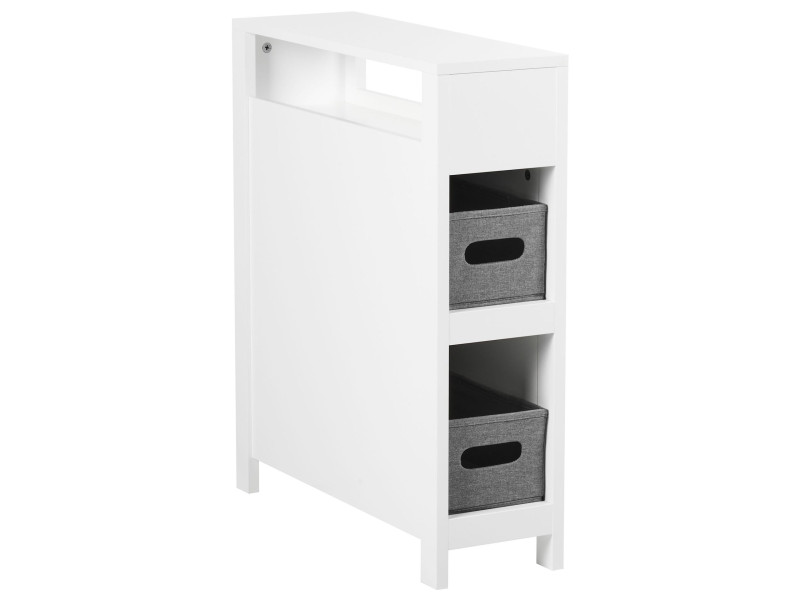 Szafka łazienkowa z koszami 20 x 70 cm MDF biała 516888