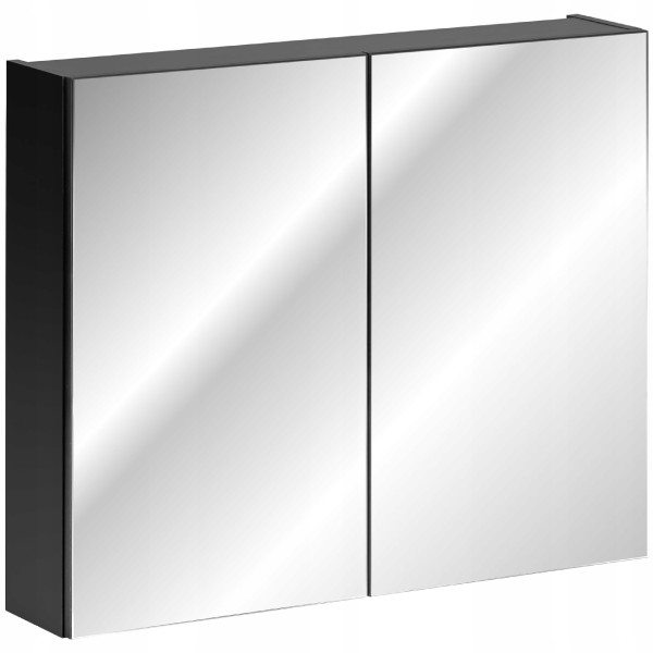 Szafka łazienkowa z lustrem 80 cm SANTA FE BLACK CZARNY LOFT 335738
