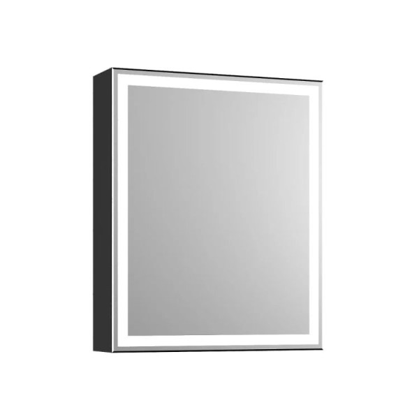 Szafka łazienkowa z lustrem NEO 52 cm czarny mat z oświetleniem LED 800136