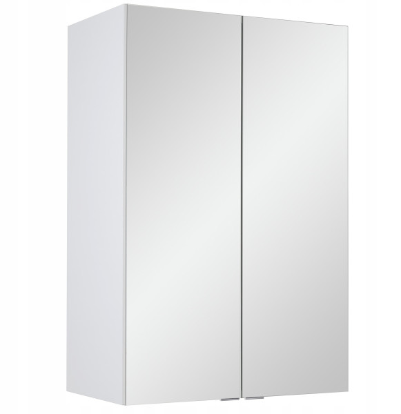 Szafka Łazienkowa z Lustrem Wisząca 60x90x35 cm Biała MDF Półki Cichy Domyk 759825