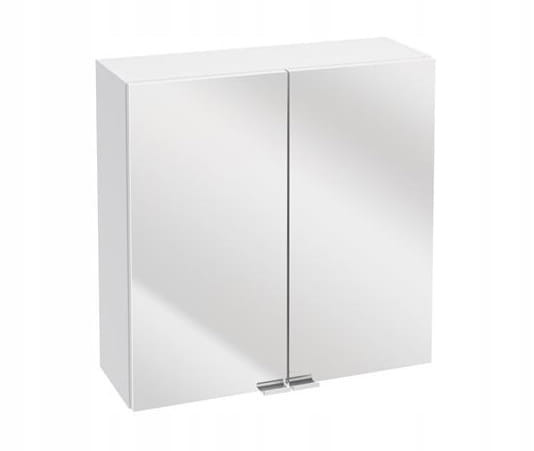 Szafka łazienkowa z lustrem wisząca biała 60 cm z 1 półką 408840