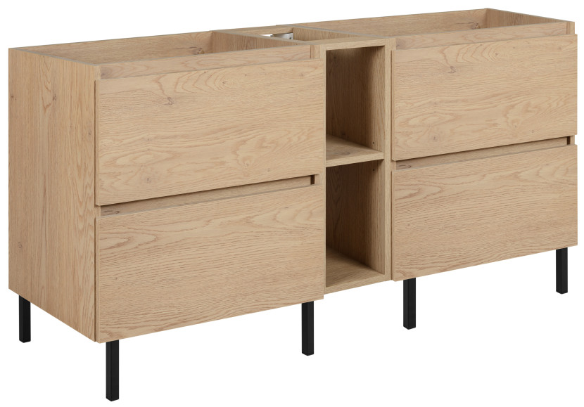 Szafka łazienkowa z nogami, kolor: Jasny Dąb (2 x 60 + 20), 140 x 46 x 1058988