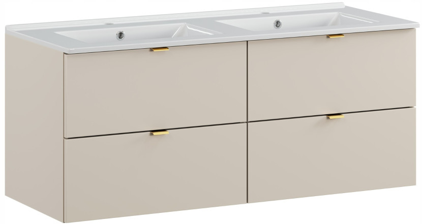 Szafka Łazienkowa Z Umywalką 120 cm Kaszmir Wisząca 4 Szuflady DALIA 550572