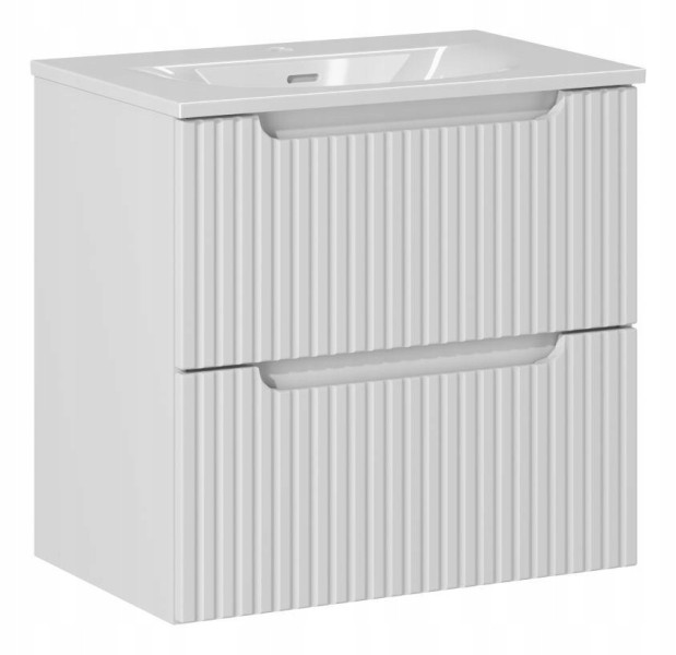 Szafka Łazienkowa Z UMYWALKĄ 60 cm BIAŁA RYFLE 2S NOVA WHITE 267061