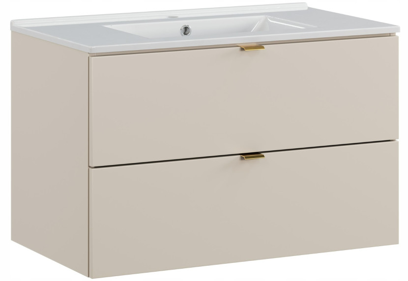 Szafka Łazienkowa Z Umywalką 80 cm Kaszmir Wisząca 2 Szuflady DALIA 550570