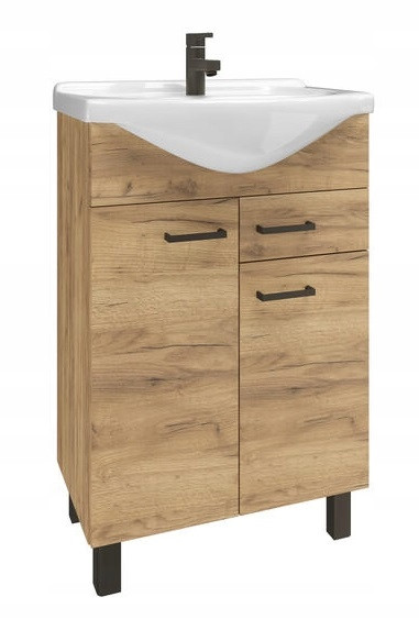 Szafka łazienkowa z umywalką dąb craft 55 cm na nóżkach 408787