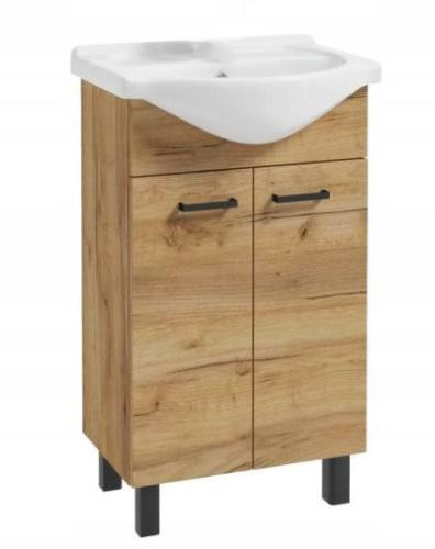Szafka łazienkowa z umywalką dąb craft na nóżkach 50 cm 408813
