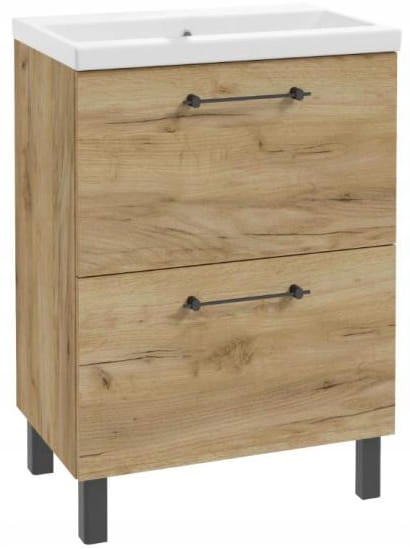 Szafka łazienkowa z umywalką i 2 szufladami 50x80cm Stojąca Dąb Craft 678051