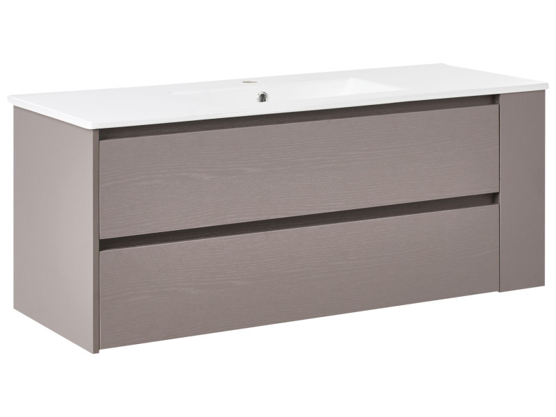 Szafka łazienkowa z umywalką wisząca 120 cm beżowoszara 775494