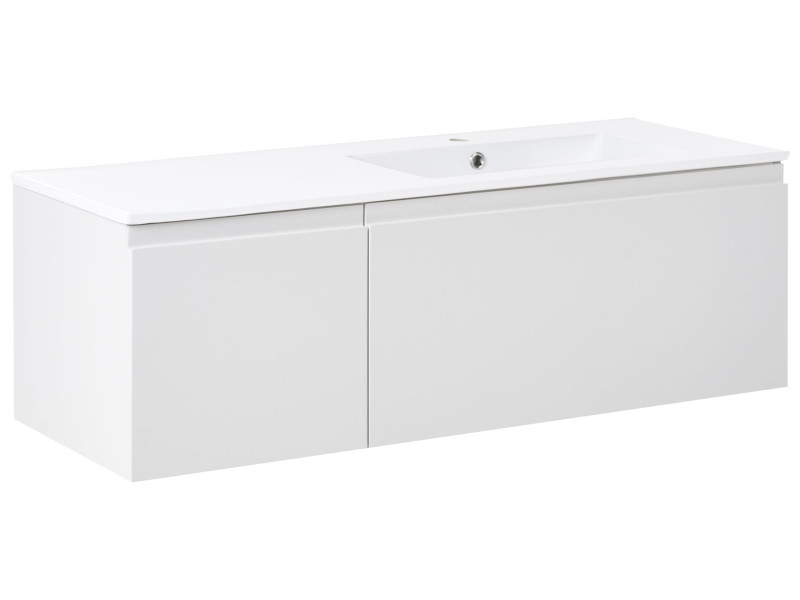 Szafka łazienkowa z umywalką wisząca 120 cm biała 775497