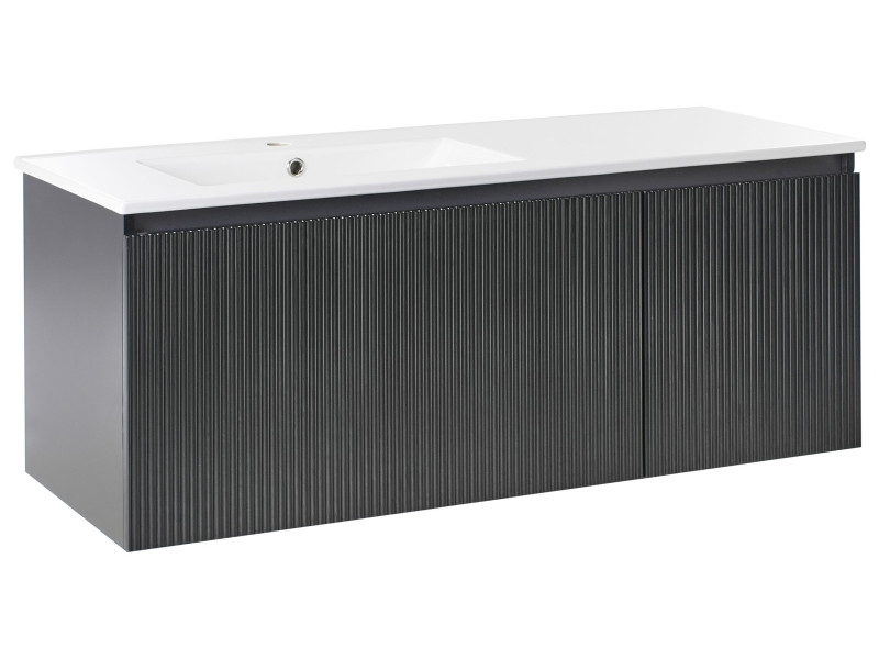 Szafka łazienkowa z umywalką wisząca 120 cm czarna 775498