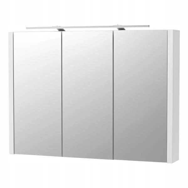 Szafka Lustrzana do Łazienki Wisząca Cersanit 90x65x12cm Biała Matowa + LED 783185