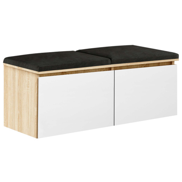 Szafka Megan 2 Dąb Sonoma/Biały/Czarny 100X37X49 Cm 949198