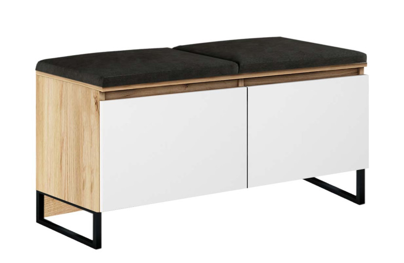 Szafka Megan 2P Dąb Craft Złoty/Biały/Czarny 100X37X61 Cm 949188