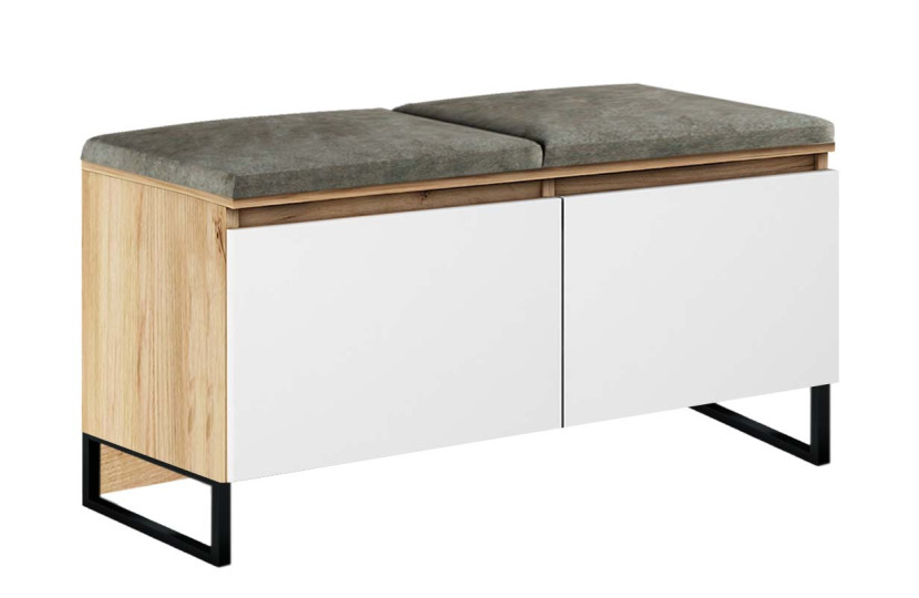 Szafka Megan 2P Dąb Craft Złoty/Biały/Szary 100X37X61 Cm 949176