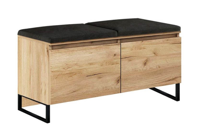 Szafka Megan 2P Dąb Craft Złoty/Czarny 100X37X61 Cm 949209