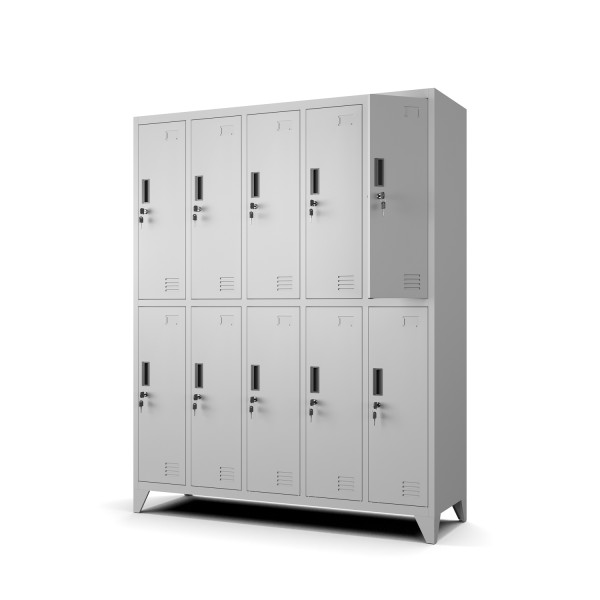 Szafka Metalowa BHP 10-Drzwiowa Jasny Szary Stal 1066757