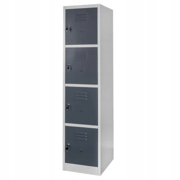 Szafka Metalowa Śniadaniowa 4-Skrytki BHP 180x40x50cm Grafit/Szary Mega-M 756819