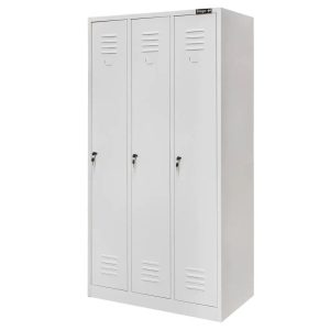 Szafka Metalowa Ubraniowa 3-Drzwiowa BHP 180x90x50cm Szara Mega-M 756852 Szafka Metalowa Ubraniowa 3-Drzwiowa BHP 180x90x50cm Szara Mega-M 756852
