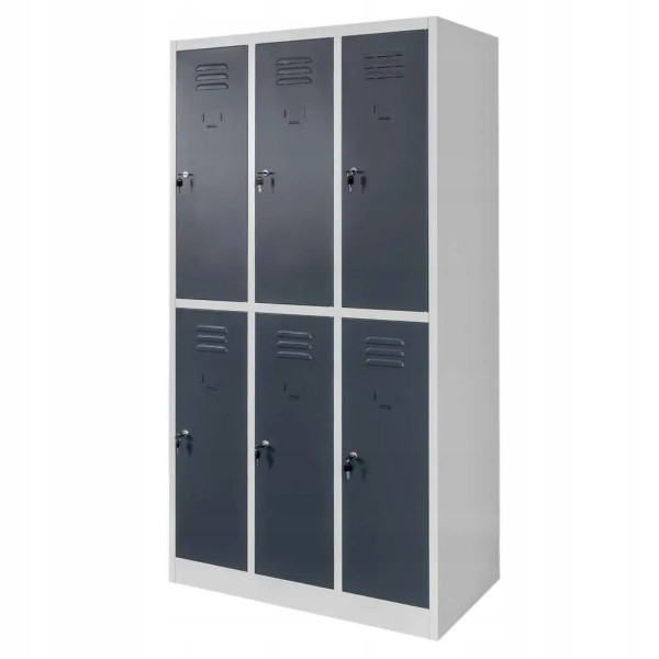 Szafka Metalowa Ubraniowa Socjalna BHP 180x90x50cm Grafit/Szary Mega-M 756847