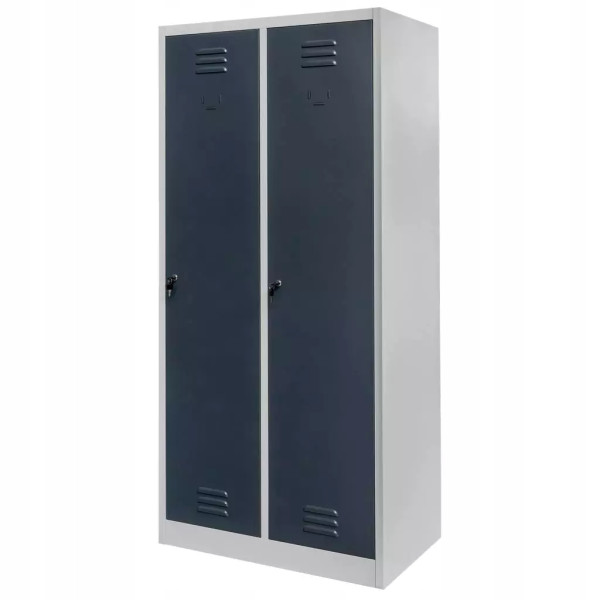 Szafka Metalowa Ubraniowa Z Przegrodami BHP 180x80x50cm Grafit/Szary Mega-M 756838