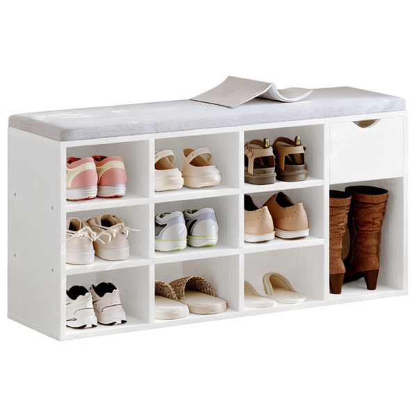 Szafka na buty z siedziskiem loft biała ławka przedpokój nowoczesna 100cm 852976
