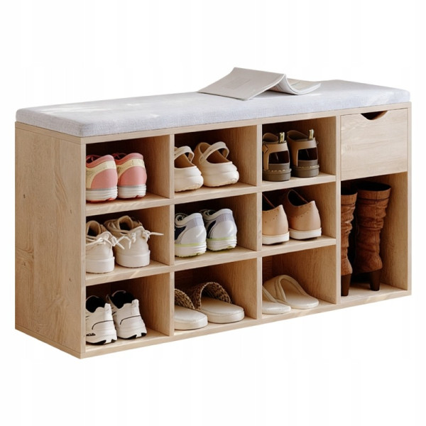 Szafka na buty z siedziskiem loft sonoma ławka przedpokój z szufladą 100 cm 909738