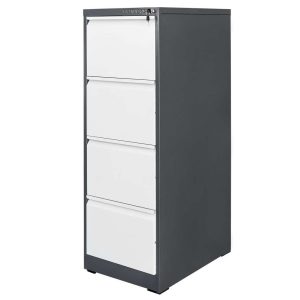 Szafka Na Dokumenty Kartotekowa Biurowa Metalowa 4 Szuflady Grafit/Szary 807396 Szafka Na Dokumenty Kartotekowa Biurowa Metalowa 4 Szuflady Grafit/Szary 807396