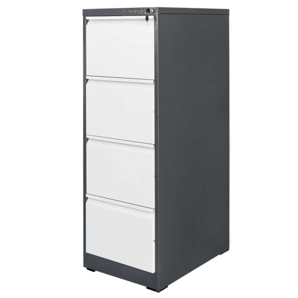 Szafka Na Dokumenty Kartotekowa Biurowa Metalowa 4 Szuflady Grafit/Szary 807396