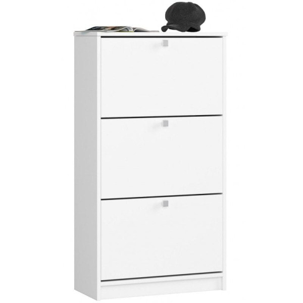 Szafka na obuwie, 3 uchylne drzwiczki, ARONA, 60x29x113, biel| TYLETEGOTU 833948